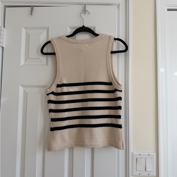 ✨NWT✨ L’Academie by Marianna Calanth Striped cashmere merino wool blend Vest , M - Picture 9 of 9